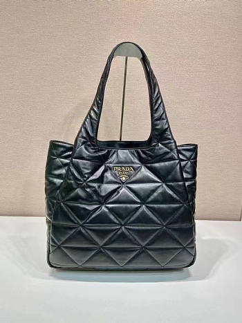 Prada Large Nappa Tote Bag With Stitching Black 38x34x17cm
