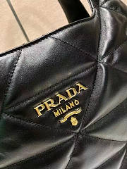 Prada Large Nappa Tote Bag With Stitching Black 38x34x17cm - 3