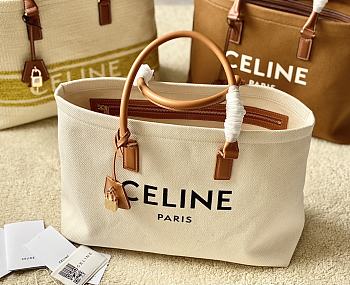 Celine Horizontal Cabas Natural Tan Canvas 44x32x16cm