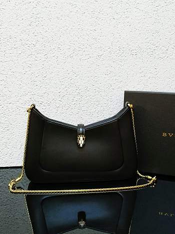 BVLGARI Serpenti Baia Shoulder Bag Black 27.5x18x4.5cm