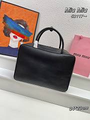 Miumiu Leather Top Handle Black Bag 34x23x10cm - 2