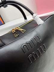 Miumiu Leather Top Handle Black Bag 34x23x10cm - 4