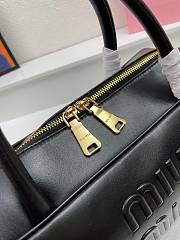 Miumiu Leather Top Handle Black Bag 34x23x10cm - 3