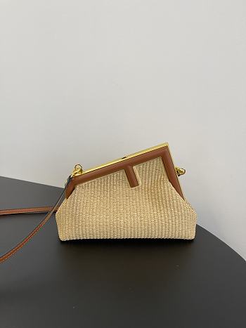 Fendi First Small Natural Straw Bag 26x18x9.5cm