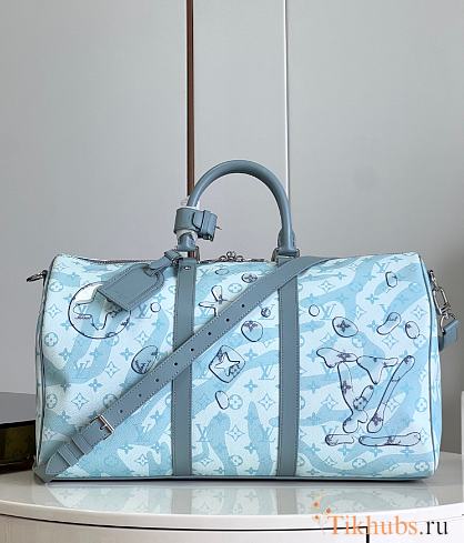 Louis Vuitton LV Keepall Bandoulière 50 Blue Crystal 50 x 29 x 23 cm - 1