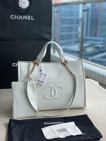 Chanel 22 Calfskin Tote Bag Large White 39x29x15cm