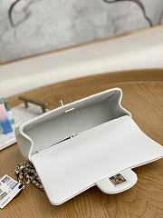 Chanel Top Handle Flap Bag White Lambskin Gold 20cm - 2