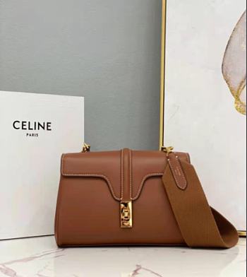 Celine Soft 16 Bag Smooth Calfskin Teen Brown 23×15×9cm