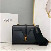 Celine Soft 16 Bag Smooth Calfskin Teen Black 23×15×9cm - 1
