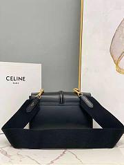 Celine Soft 16 Bag Smooth Calfskin Teen Black 23×15×9cm - 4