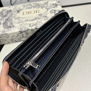 Dior Long Zip Wallet Beige Black Oblique Print 19.5x10.5x3cm - 4