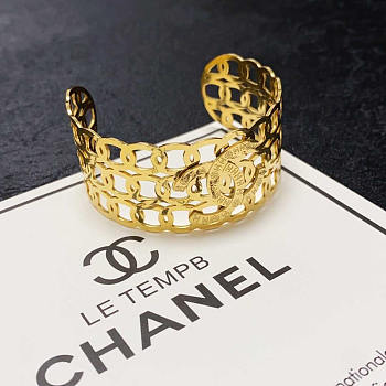 Chanel CC Logo Gold Open Bracelet
