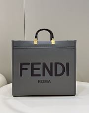 Fendi Sunshine Medium Gray Leather Shopper 35x31x17cm - 1