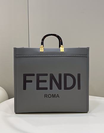 Fendi Sunshine Medium Gray Leather Shopper 35x31x17cm