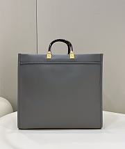 Fendi Sunshine Medium Gray Leather Shopper 35x31x17cm - 4
