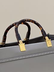 Fendi Sunshine Medium Gray Leather Shopper 35x31x17cm - 5