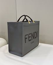 Fendi Sunshine Medium Gray Leather Shopper 35x31x17cm - 6