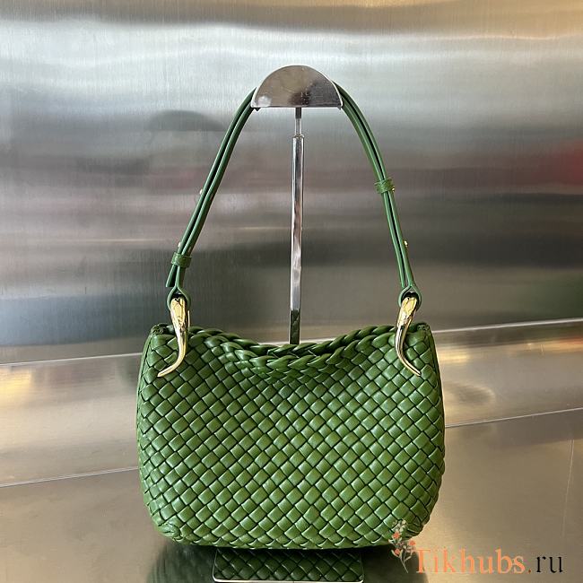 Bottega Veneta Small Clicker Shoulder Bag Green 27x19x11.5cm - 1