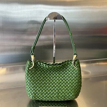 Bottega Veneta Small Clicker Shoulder Bag Green 27x19x11.5cm