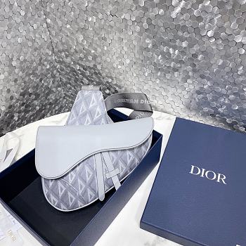 Dior Saddle Bag Gray CD Diamond Canvas 26 x 19 x 4.5 cm