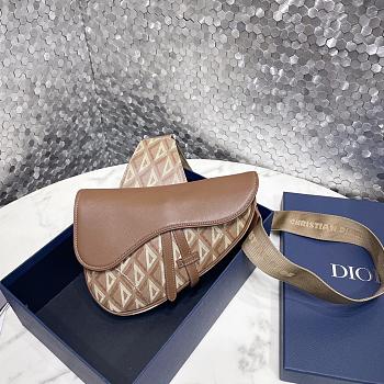 Dior Saddle Bag Brown CD Diamond Canvas 26 x 19 x 4.5 cm