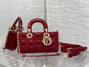 Dior Small Lady D-joy Patent Red 22cm