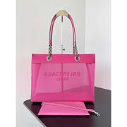 Balenciaga Duty Free Medium Mesh Tote Bag Fuchsia 35x18.8x13.9cm - 5