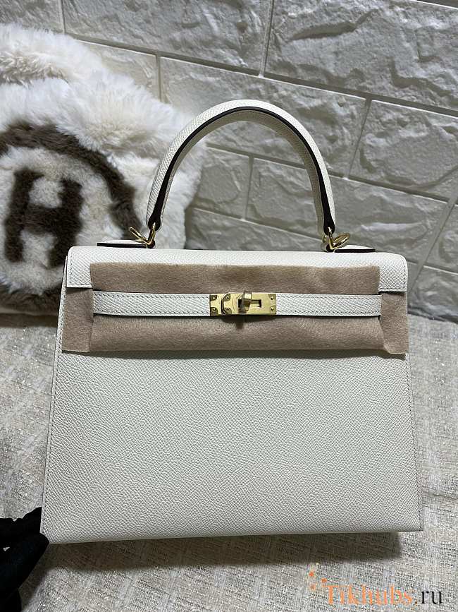 Hermes Kelly White Epsom Gold 25cm - 1