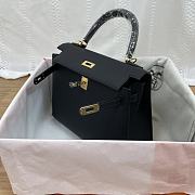 Hermes Kelly Black Epsom Gold 25cm - 5