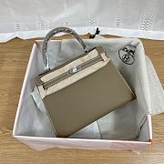 Hermes Kelly Gray Epsom Silver 25cm - 1