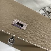 Hermes Kelly Gray Epsom Silver 25cm - 2