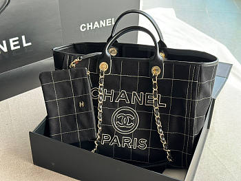 Chanel Maxi Shopping Bag Black 44x32x21cm