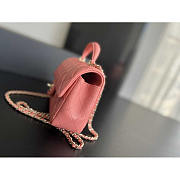 Chanel Flap Bag Top Handle Mini Pink Lambskin 20x13x9cm - 6