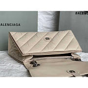 Balenciaga Crush Quilted Shoulder Bag Calfskin Beige 31x20x12cm - 6