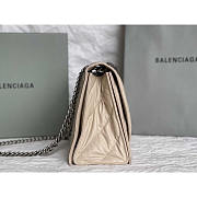 Balenciaga Crush Quilted Shoulder Bag Calfskin Beige 31x20x12cm - 4