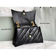 Balenciaga Crush Quilted Shoulder Bag Calfskin Black 31x20x12cm - 6