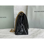 Balenciaga Crush Quilted Shoulder Bag Calfskin Black 31x20x12cm - 5