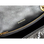 Balenciaga Crush Quilted Shoulder Bag Calfskin Black 31x20x12cm - 2