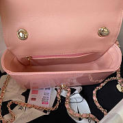 Chanel 2023 Patent Leather Camellia Catwalk Style Chain Bag Pink 20cm - 2