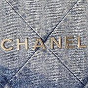 Chanel 22 Bag Denim Garbage Bag Blue 35x37x7cm - 3