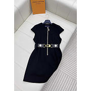 Louis Vuitton XXL Detail Cap Sleeve Dress Black - 1