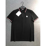 Moncler Logo Polo Shirt Black T Shirt - 1