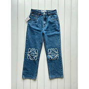 Loewe Anagram Baggy Jeans In Denim - 1