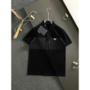 Prada Triangle Logo Panel Polo Shirt - 1