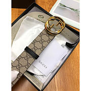 Gucci Interlocking Gold-Tone G Belt Gray 3.8cm - 4