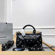 Balenciaga Le Cagole Mini Leather Duffel Bag Black 19.8x14x11.9cm - 1