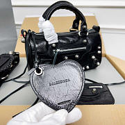 Balenciaga Le Cagole Mini Leather Duffel Bag Black 19.8x14x11.9cm - 4