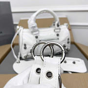 Balenciaga Le Cagole Mini Leather Duffel Bag White 19.8x14x11.9cm - 3