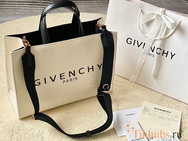 Givenchy Medium Tote Canvas Shopper White 37x13x26cm - 1