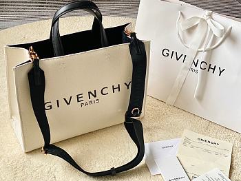 Givenchy Medium Tote Canvas Shopper White 37x13x26cm